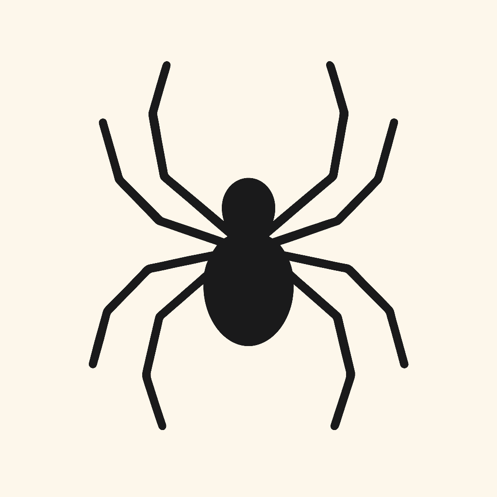 Illustratie van een spin; Met twee lichaamsdelen en acht poten